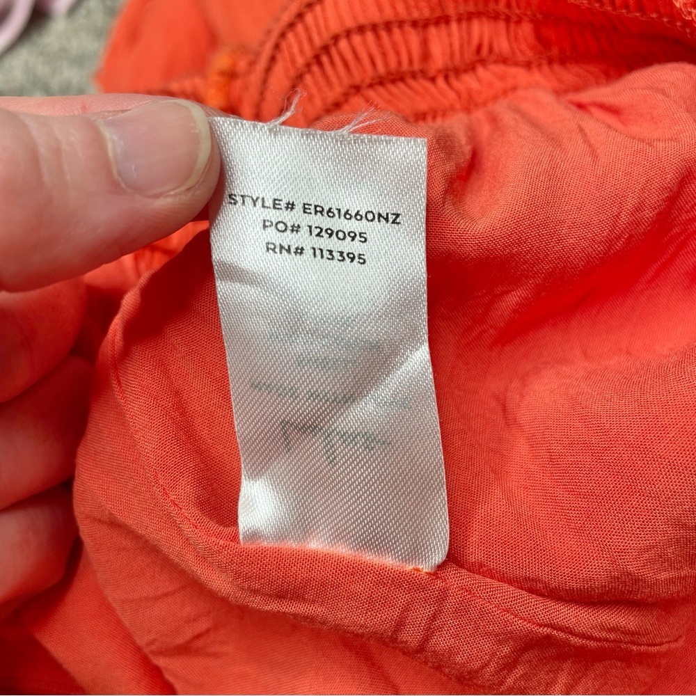 Lulu's Coral V-Neck Wide-Leg Smocked Jumpsuit - Picture 8 of 11